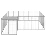 VidaXL Dog Kennel 12.1 m² Steel silver colored