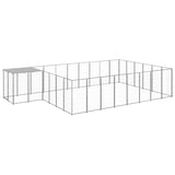 VidaXL Dog Kennel 15.73 m² Steel silver colored