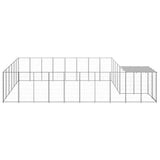 VidaXL Dog Kennel 15.73 m² Steel silver colored