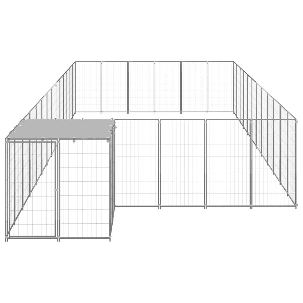 Vidaxl Dog Kennel 22,99 m² stål silverfärgad