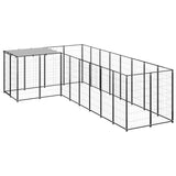 Vidaxl Dog Kennel 6,05 m² stål svart