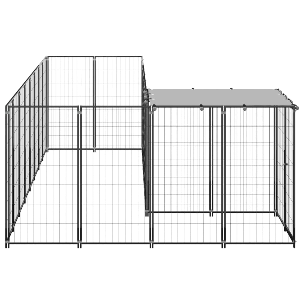 Vidaxl Dog Kennel 6,05 m² stål svart