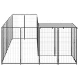 Vidaxl Dog Kennel 6,05 m² stål svart