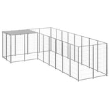 Vidaxl Dog Kennel 6.05 m² Acciaio Argento colorato