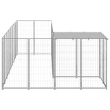 Vidaxl Dog Kennel 6.05 m² Acciaio Argento colorato