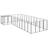 Vidaxl Dog Kennel 13.31 m² Steel Black