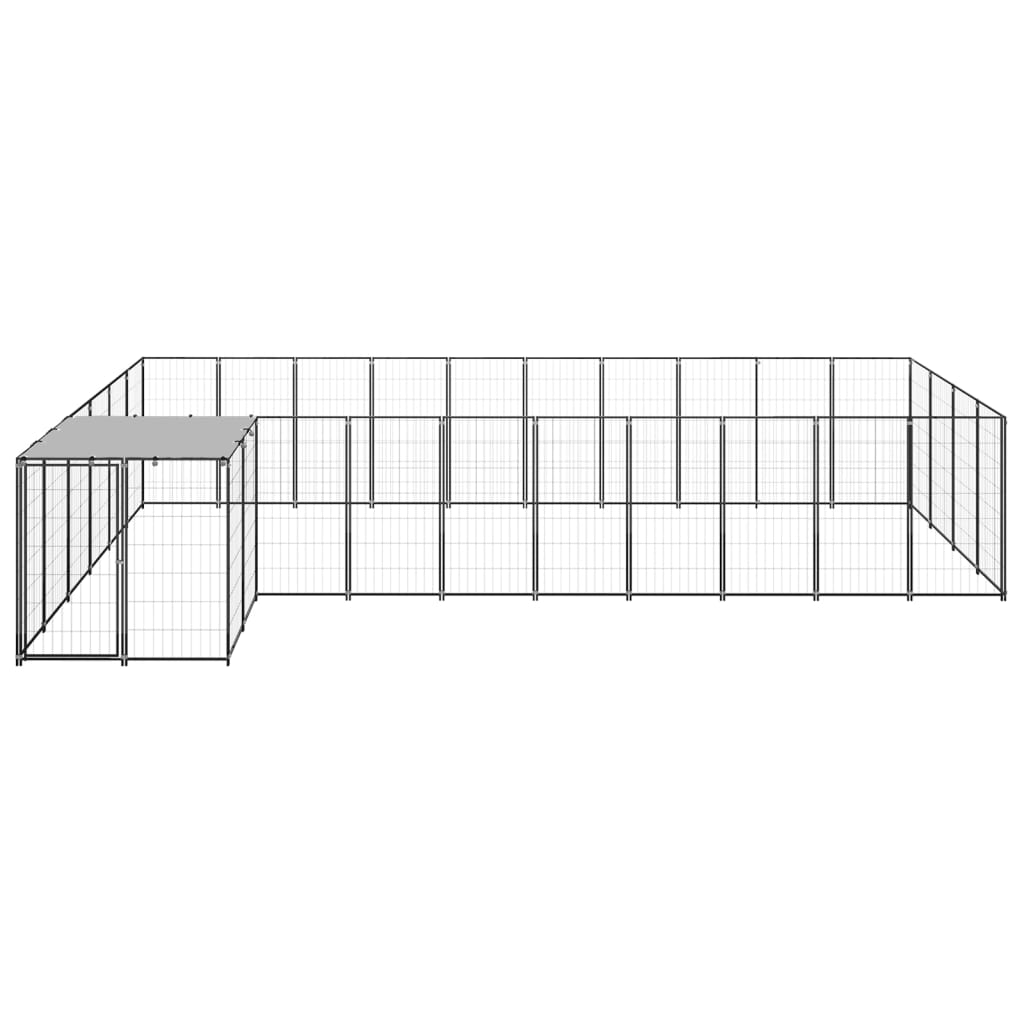 Vidaxl Dog Kennel 13.31 m² Steel Black