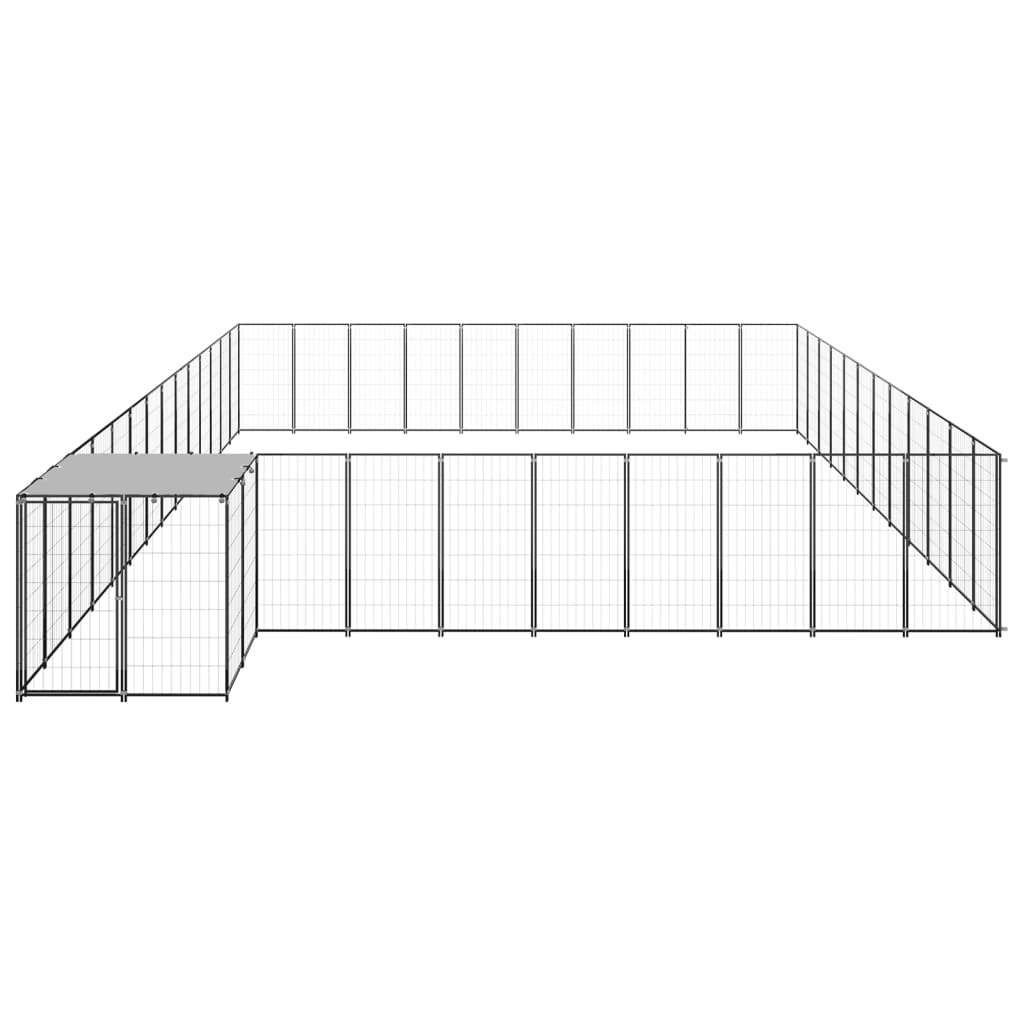 VidaXL Dog Kennel 37.51 m² Steel Black