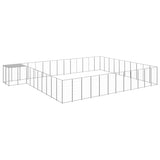 VidaXL Dog Kennel 37.51 m² Steel silver colored