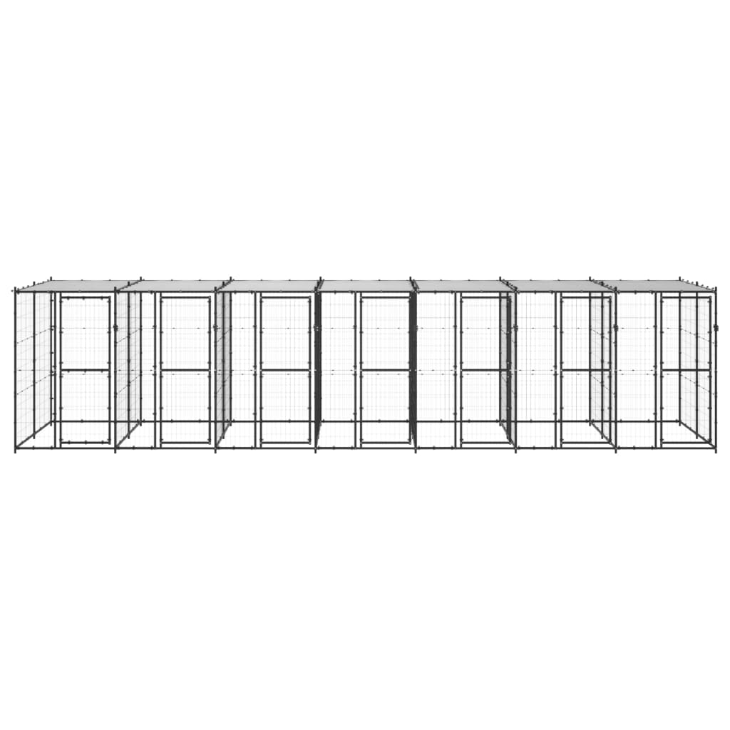 Vidaxl -Hundezwinger mit Dach 16,94 m² Stahl