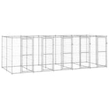 Vidaxl Dog Kennel 12.1 m² Galvanized Steel