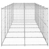 Vidaxl dog kennel 14.52 m² galvanized steel