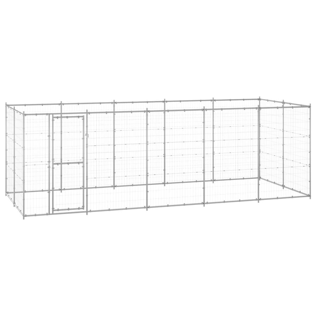 Vidaxl Dog Kennel 12.1 m² Galvanized Steel