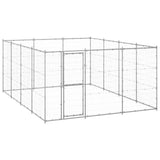 Vidaxl dog kennel 14.52 m² galvanized steel