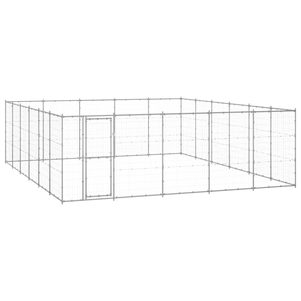 VidaXL Dog Kennel 36.3 m² Galvanized Steel