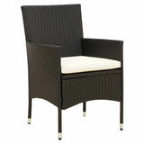 Vidaxl tuinstoelen 2 st met kussens poly rattan zwart