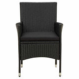 Vidaxl tuinstoelen 2 st met kussens poly rattan zwart