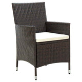 Vidaxl tuinstoelen 4 st met kussens poly rattan bruin