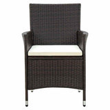Vidaxl tuinstoelen 4 st met kussens poly rattan bruin
