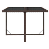 Vidaxl tuintafel 109x107x74 cm poly rattan en glas bruin