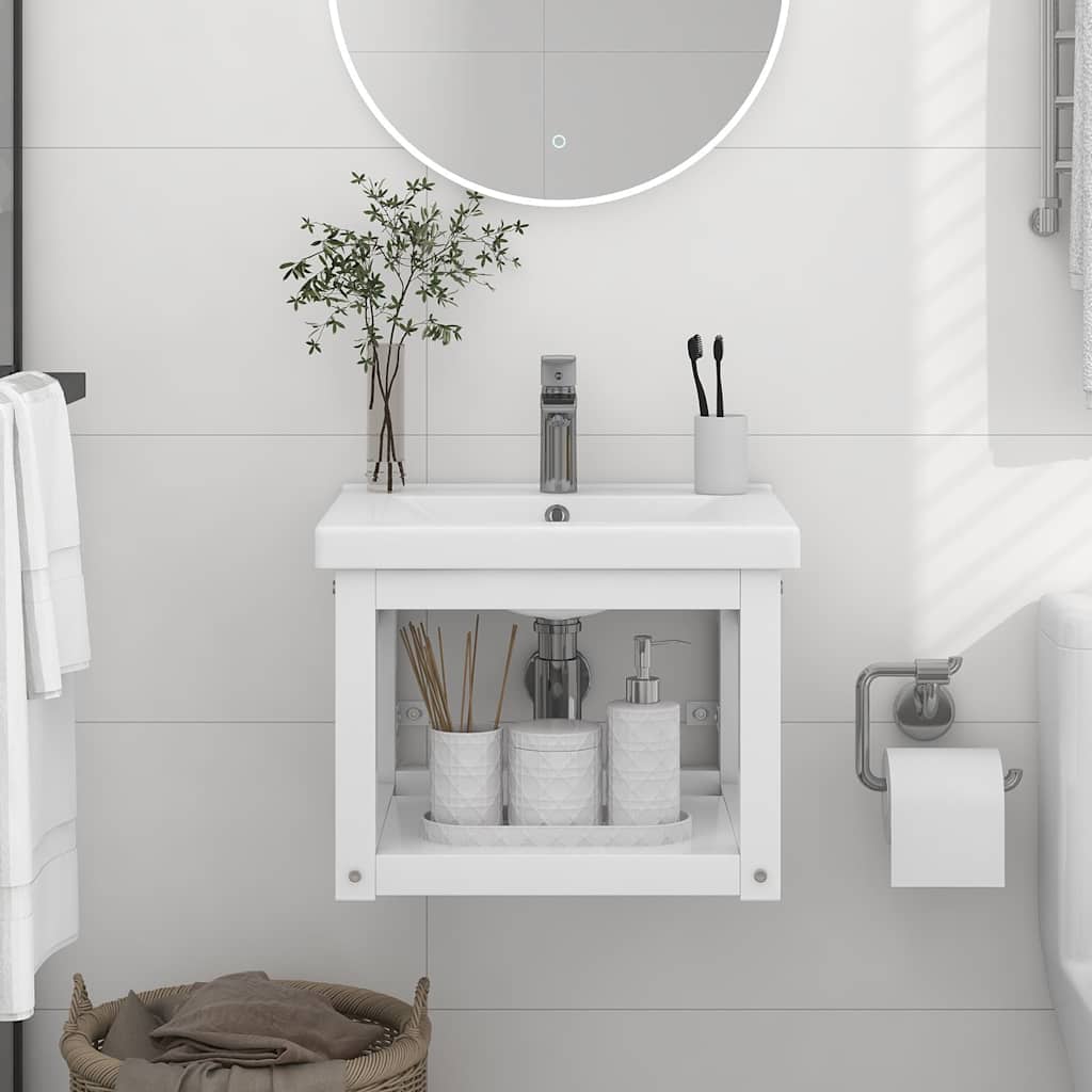 Vidaxl wastafelframe wandgemonteerd 40x38x31 cm ijzer wit