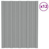 Střešní panely Vidaxl 12 ST 60x45 cm Galvanizovaná ocel šedá