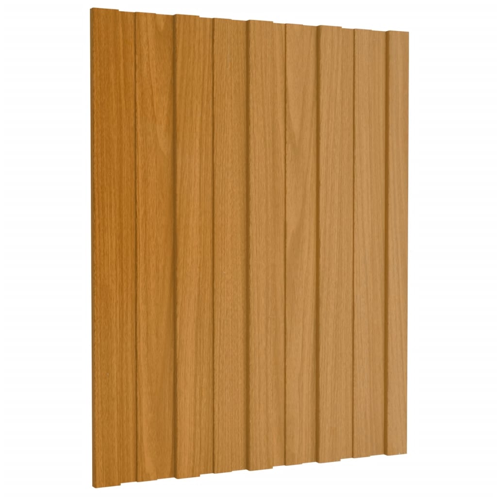 Vidaxl Dach Panels 12 St 60x45 cm galvaniséiert Stol Liicht Holz