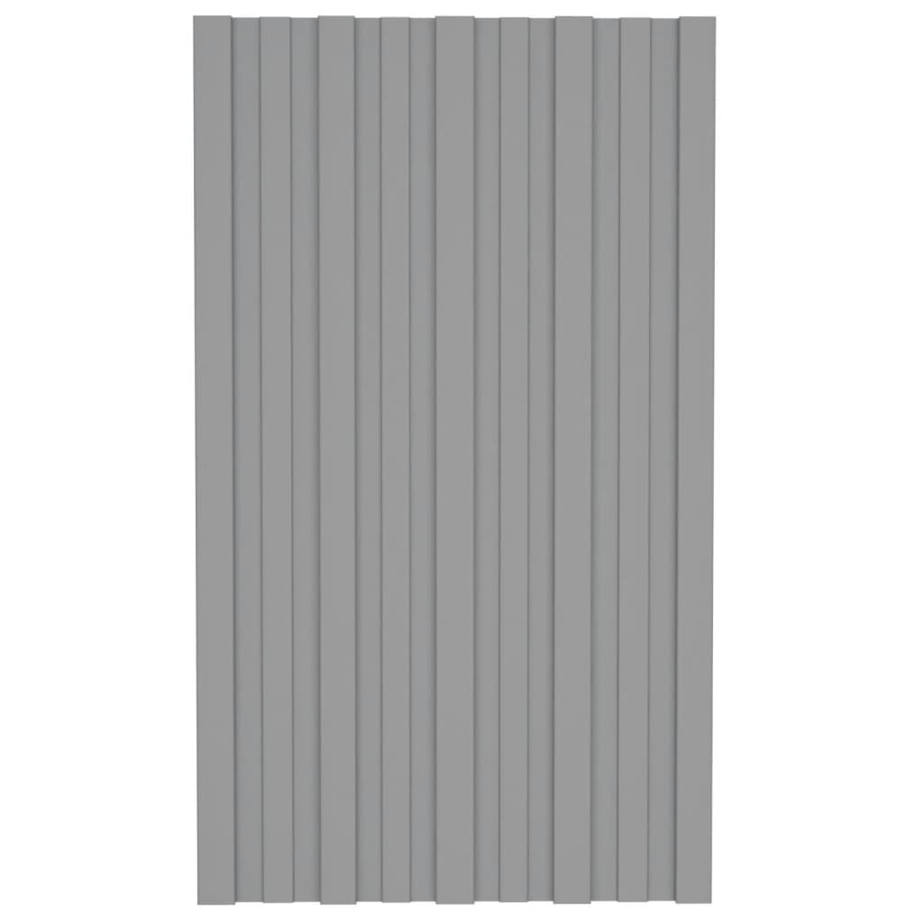 Vidaxl Dach Panels 12 st 80x45 cm galvaniséiert Stol Grey