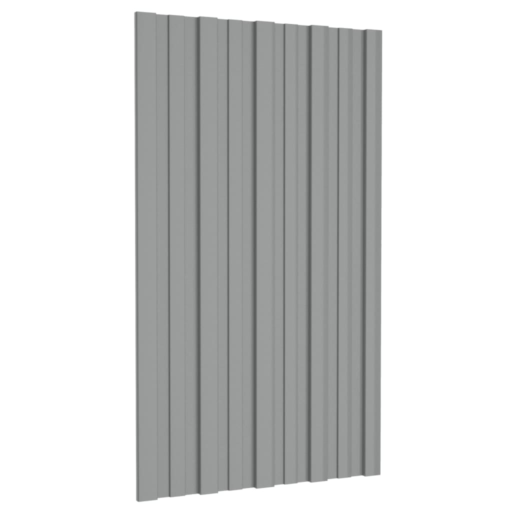 Pannelli del tetto Vidaxl 12 ST 80x45 cm grigio in acciaio zincato