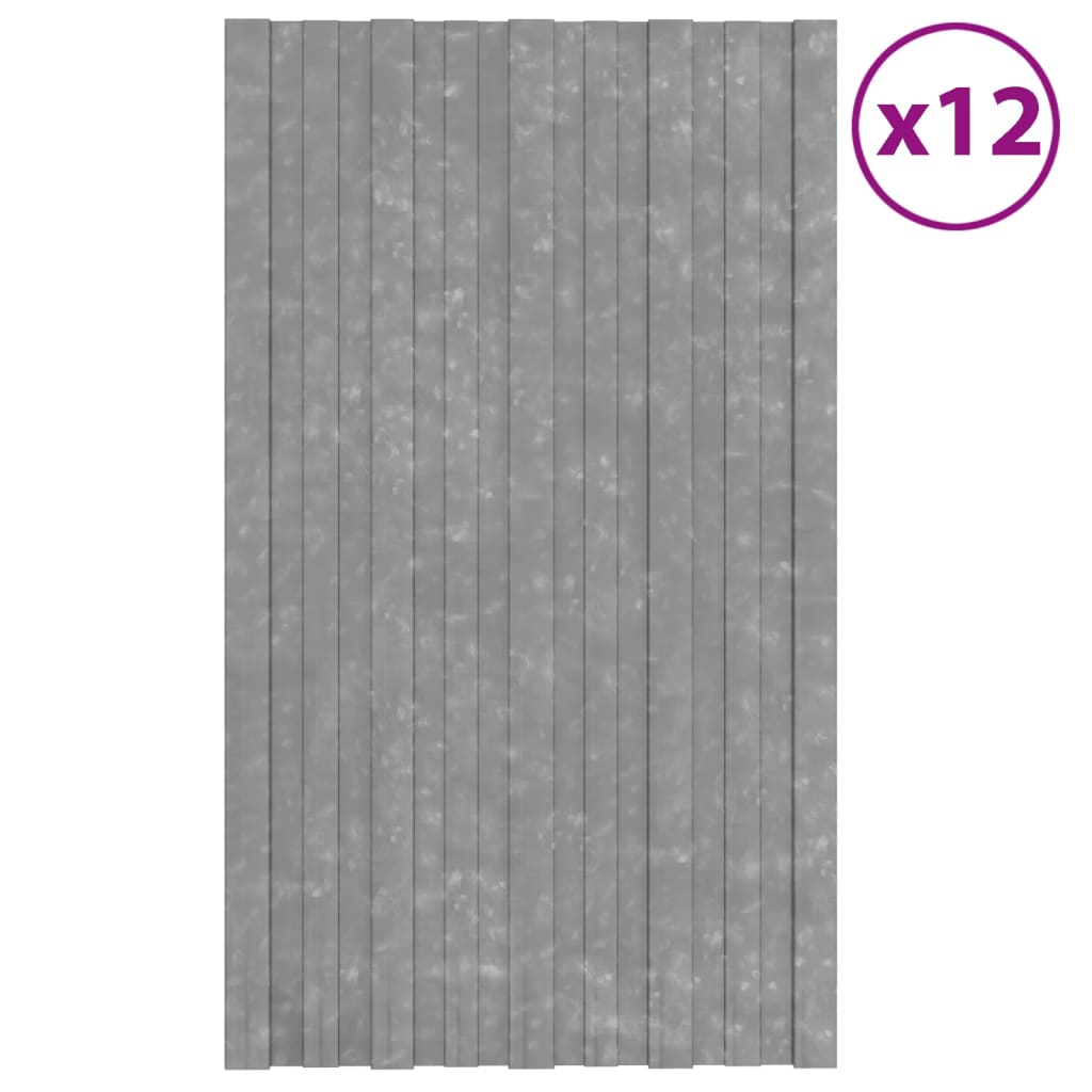 VidaXL roof panels 12 st 80x45 cm galvanized steel silver colored