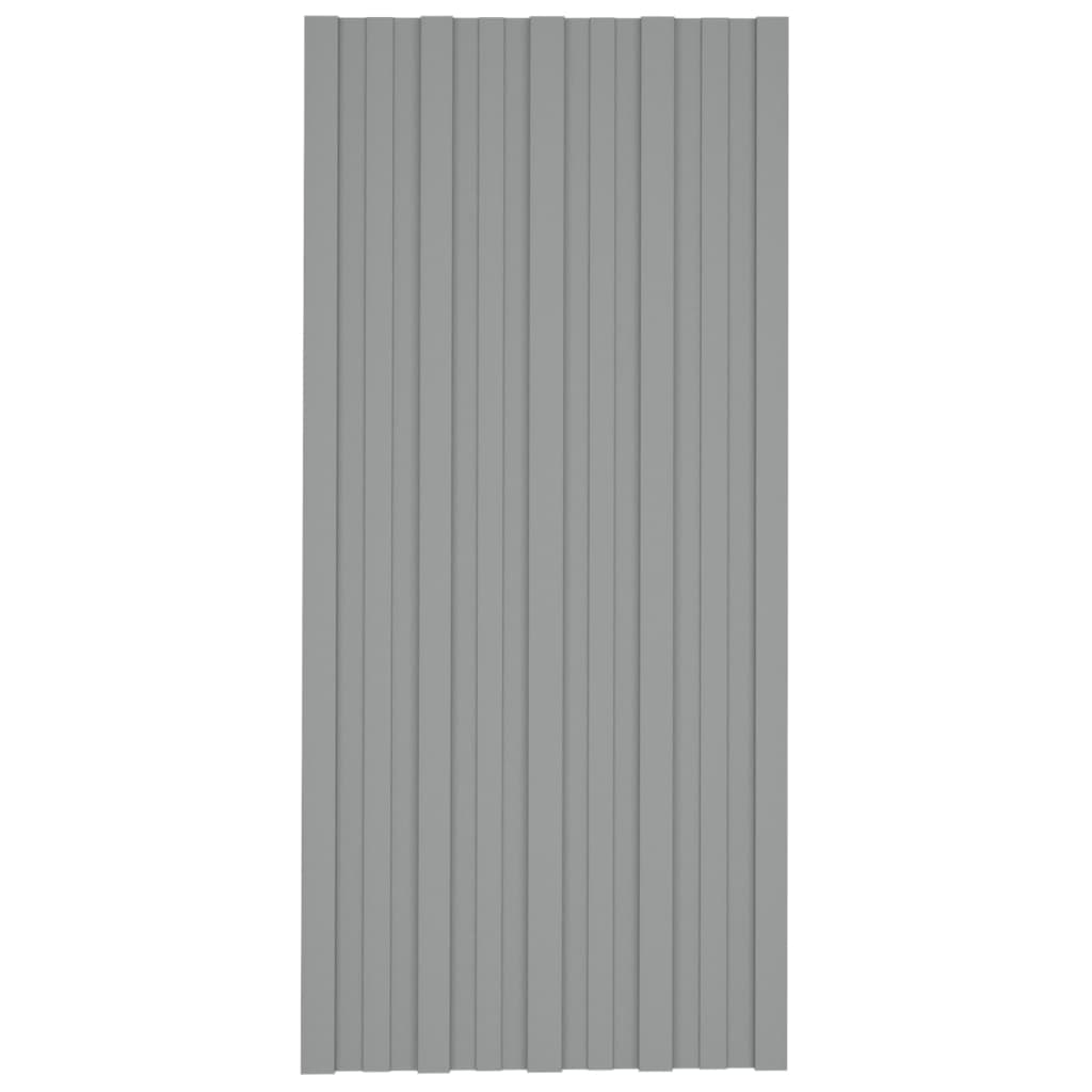 Pannelli del tetto Vidaxl 36 ST 100x45 cm grigio in acciaio zincato