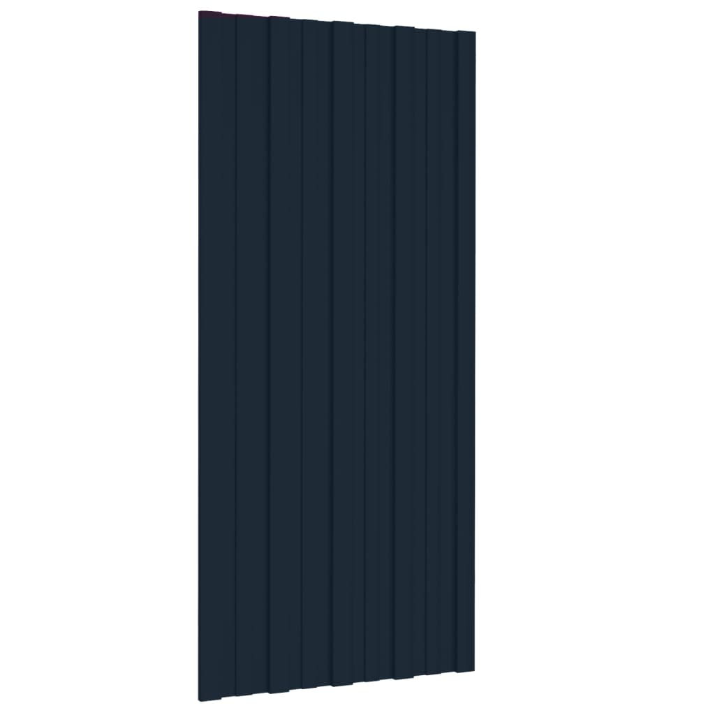 Vidaxl Roof Panels 12 PCS 100x45 cm galvanisert stål Antracitt