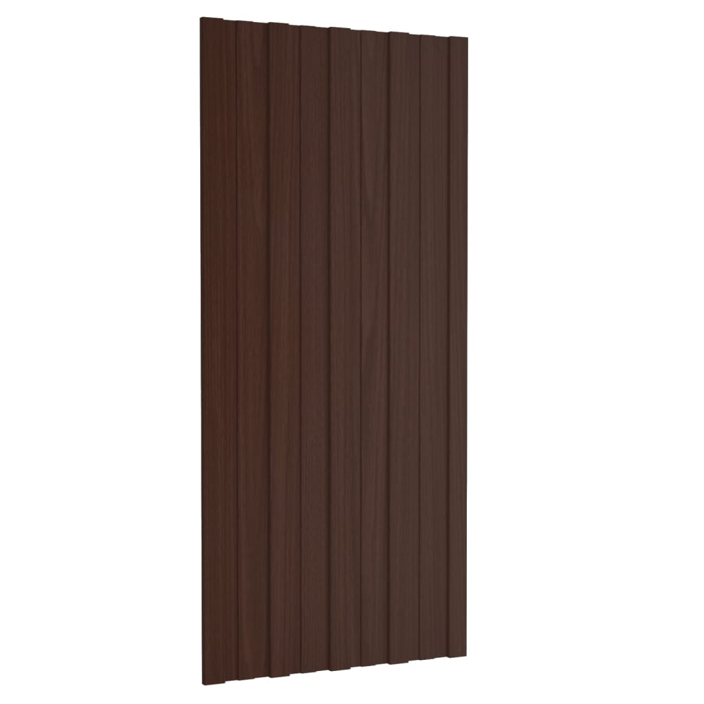 Panneaux de toit vidaxl 12 ST 100x45 cm en acier galvanisé brun