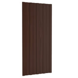 Panneaux de toit vidaxl 12 ST 100x45 cm en acier galvanisé brun