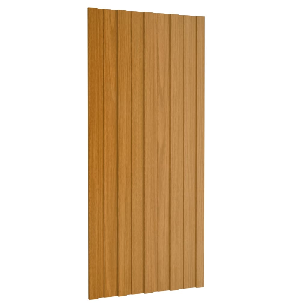 Vidaxl Dachspanelen 12 st 100x45 cm galvaniséiert Stol Liicht Holz