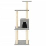 Vidaxl Cat Ranging Post con postes de rascado de sisal 105 cm de gris claro