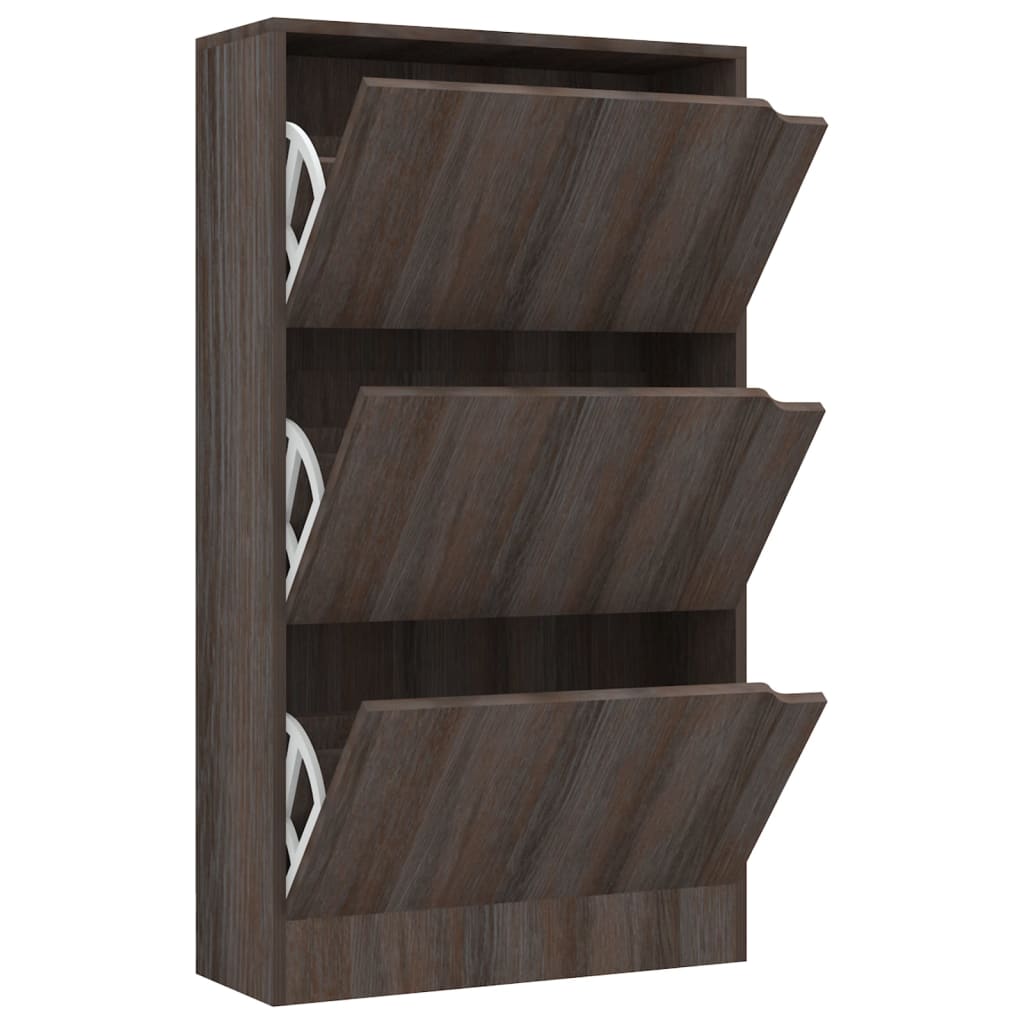 Vidaxl Cabinet da scarpe 3 porte 59x24x105 cm Oak in legno trasformato