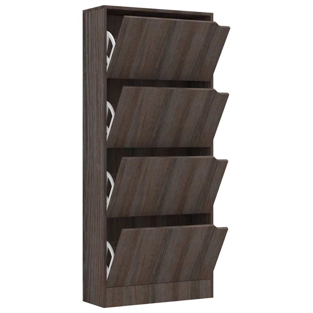 VidaXL shoe cabinet with 4 doors 59x24x136 cm processed wood gray oak