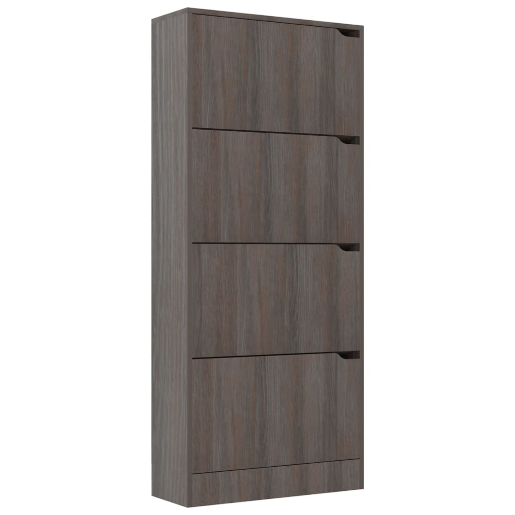 Vidaxl Shoe Cabinet med 4 døre 59x24x136 cm forarbejdet træ grå eg