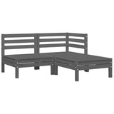 Vidaxl 3-delige loungeset met kussens massief grenenhout grijs