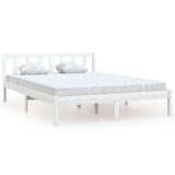 Vidaxl bedframe massief grenenhout wit 135x190 cm 4ft6 double