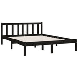 Vidaxl bedframe massief grenenhout zwart 135x190 cm