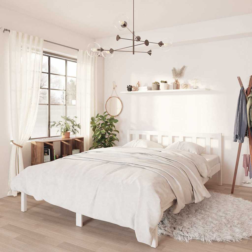 Vidaxl bedframe massief grenenhout wit 140x200 cm