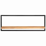 Vidaxl wandschappen 2 st 100x24x35 cm massief acaciahout en staal