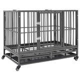 Vidaxl Dog Bank avec roues 92x62x76 cm en acier