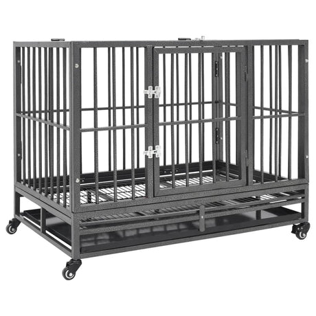 Vidaxl Dog Bank avec roues 92x62x76 cm en acier
