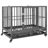 Vidaxl Dog Bank avec roues 102x72x85 cm en acier