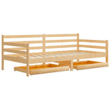 Vidaxl slaapbank met lades massief grenenhout 90x200 cm