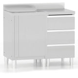 Armoires de cuisine vidaxl commerciales 2 st en acier inoxydable