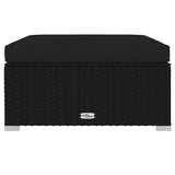 Vidaxl voetensteun met kussen 70x70x30 cm poly rattan zwart